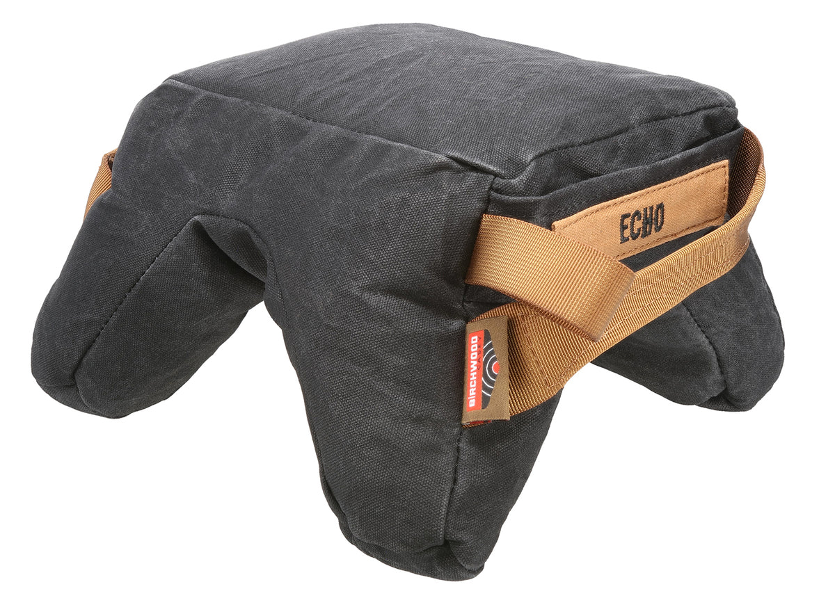 Birchwood Casey BC-BAG-SSEH Steady-Shot Echo Bag Heavyweight Prefilled Black Wax Canvas Front and Rear Shooting Bag
