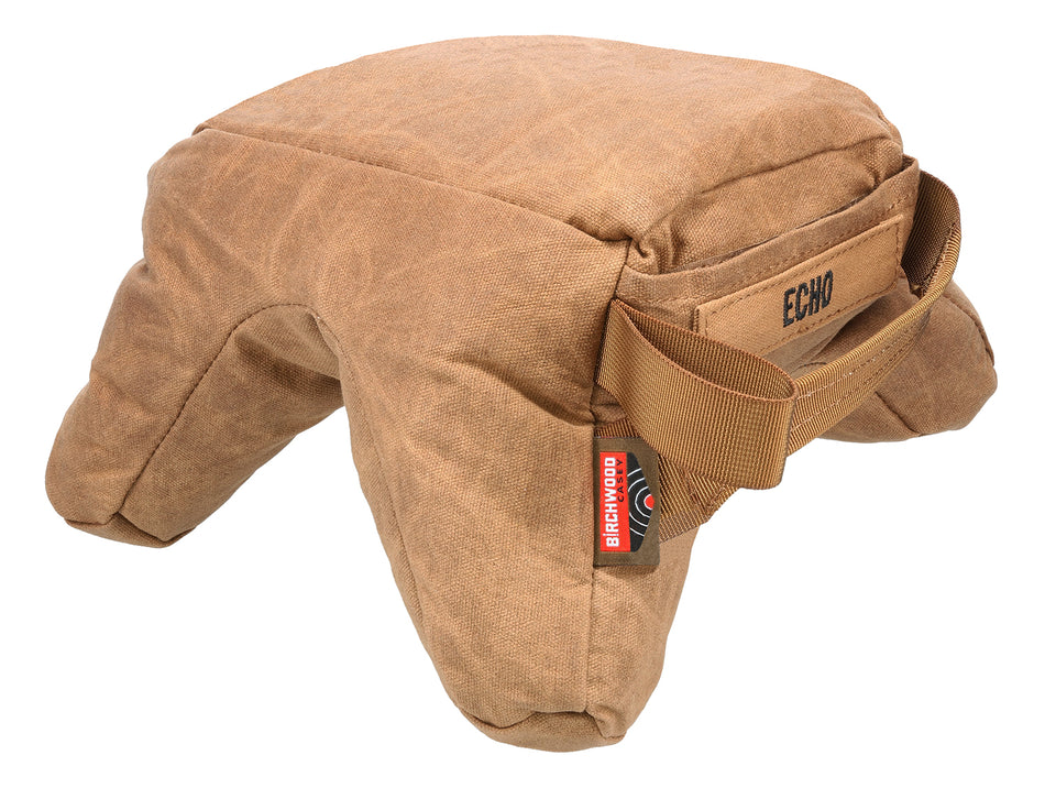 Birchwood Casey BC-BAG-SSEU Steady-Shot Echo Bag Heavyweight Prefilled Tan Wax Canvas Front and Rear Shooting Bag