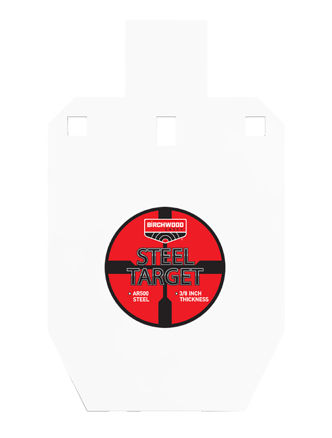 Birchwood Casey BC-47661 Pistol/Rifle Steel Silhouette Target 0.38" Thick Hanging Black/Red/White