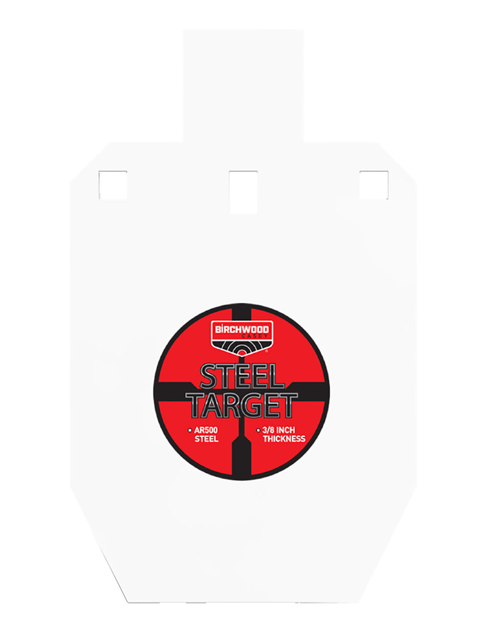 Birchwood Casey BC-47661 Pistol/Rifle Steel Silhouette Target 0.38" Thick Hanging Black/Red/White