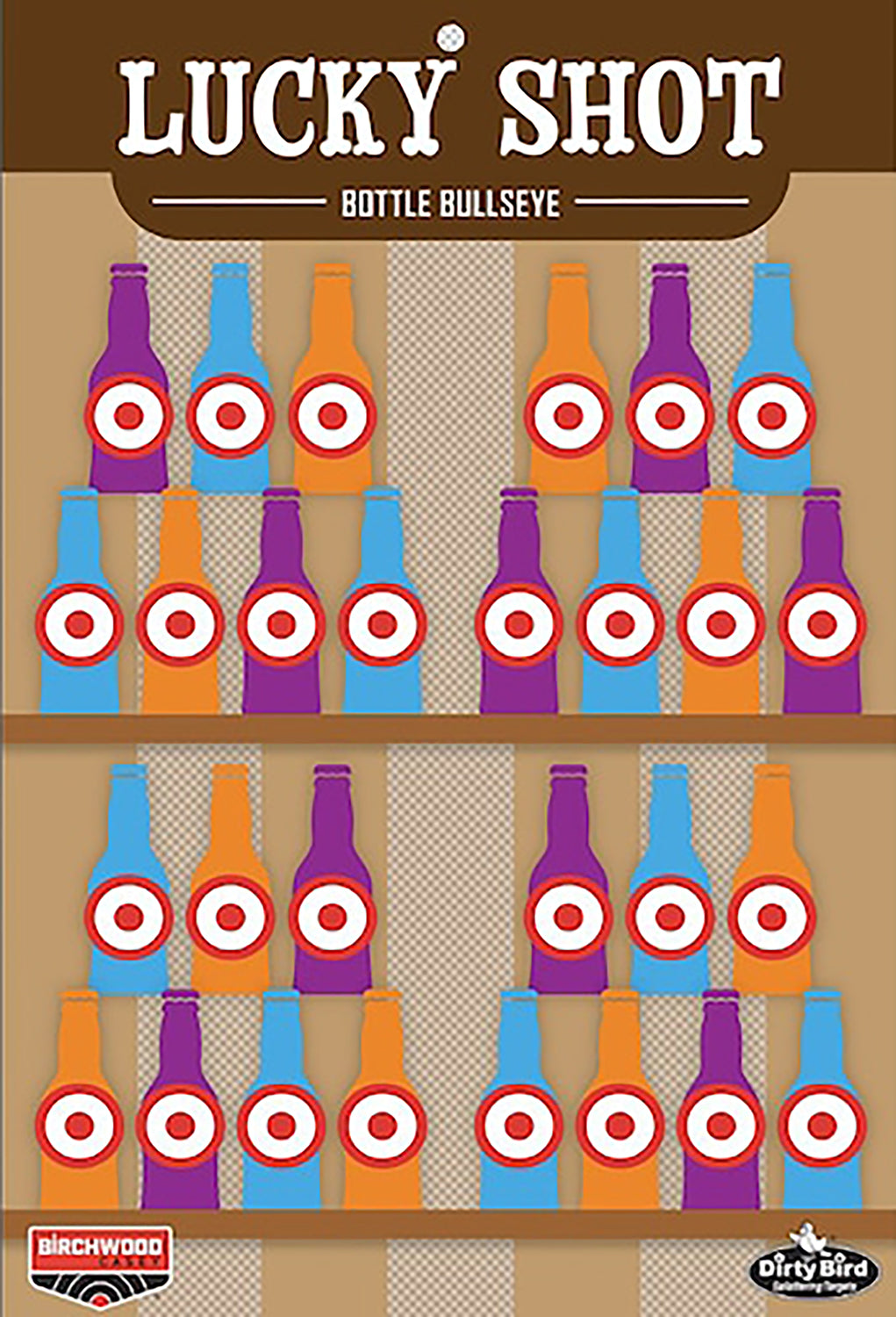 Birchwood Casey BC-35772 Dirty Bird Lucky Shot Bottles Splatter Target 12"x18" 6-Pack
