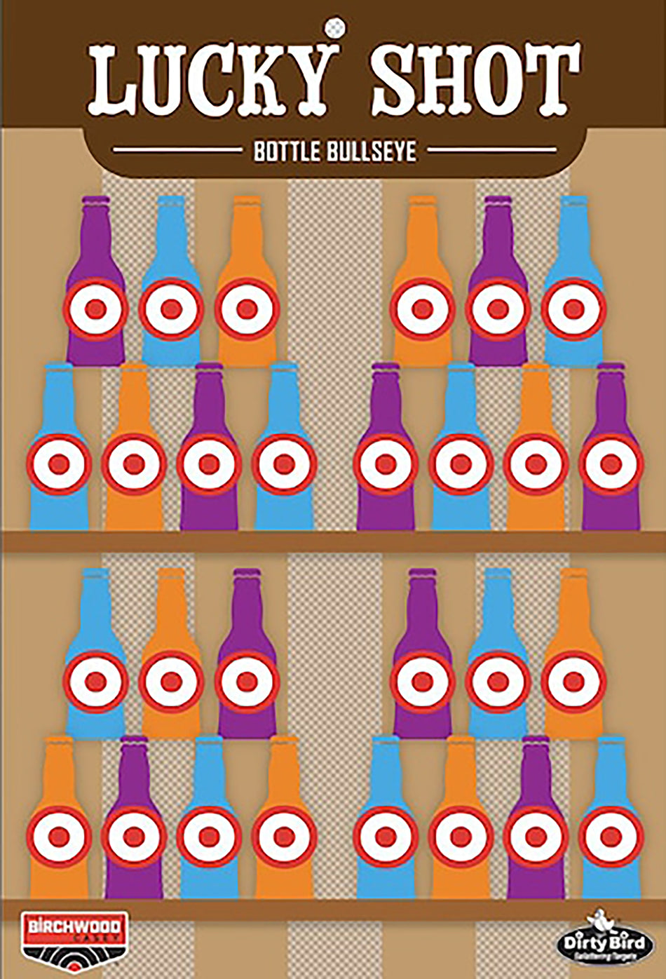 Birchwood Casey BC-35772 Dirty Bird Lucky Shot Bottles Splatter Target 12"x18" 6-Pack