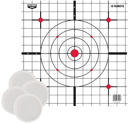 Birchwood Casey BC-37216T EZE-Scorer Thermal Sight-In Hanging Paper Target 12"x12" Black/Red/White