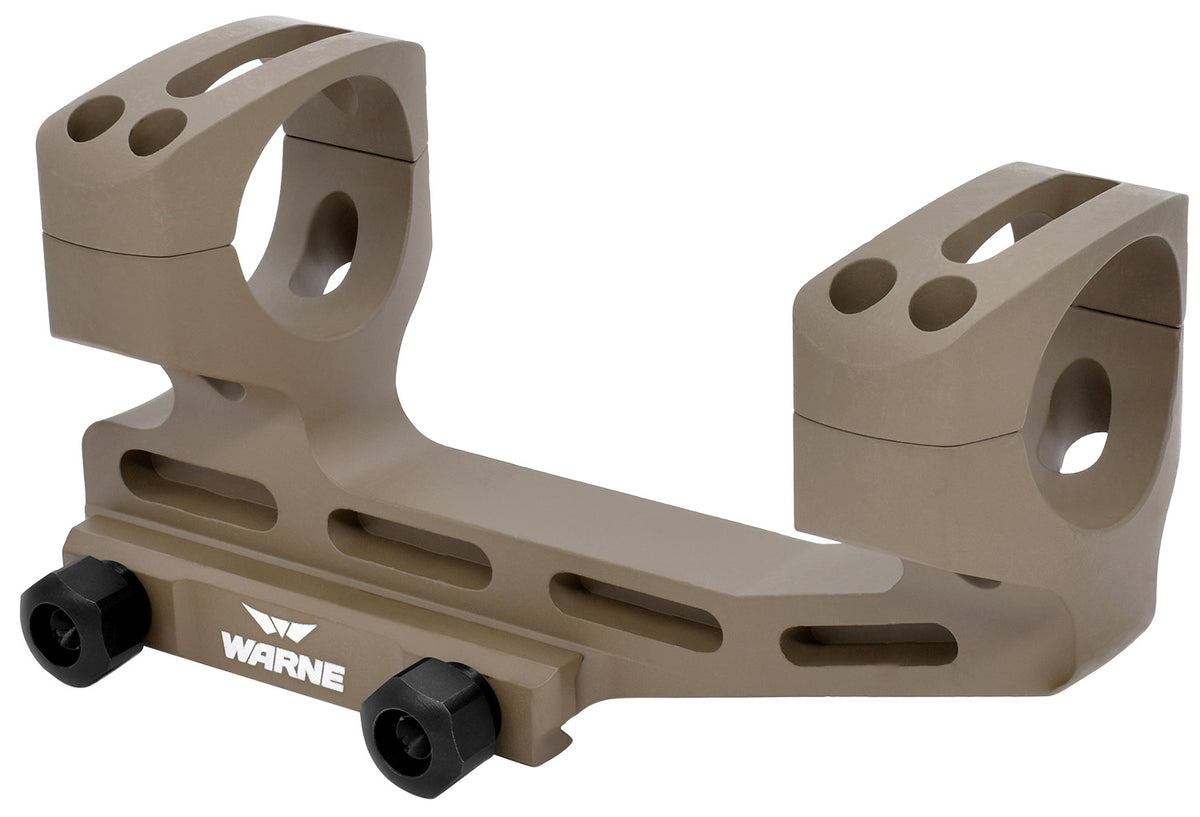 Warne LRSKEL1DE Skeletonized Scope Mount Ring Combo Extended Dark Earth Aluminum 1 Inch Tube MSR 20 MOA