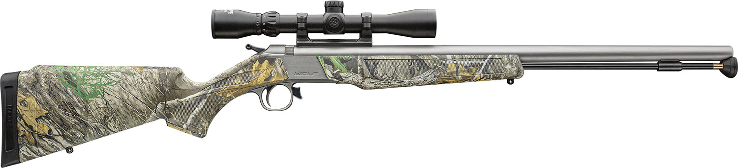 CVA Wolf V2 50 Cal 24" Muzzleloader Package with 3-9x32 Scope - Stainless/Realtree Edge