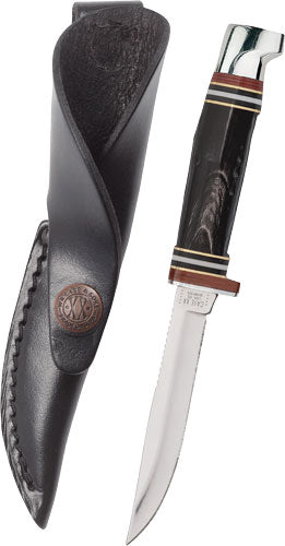 Case Knives Buffalo Horn Hunter Knife with Leather Sheath