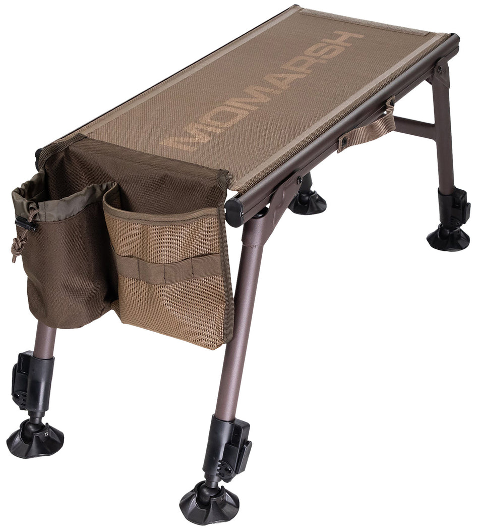 MOmarsh 31592 Mobile Bench Seat Adjustable Legs Mesh Seat for Hunters