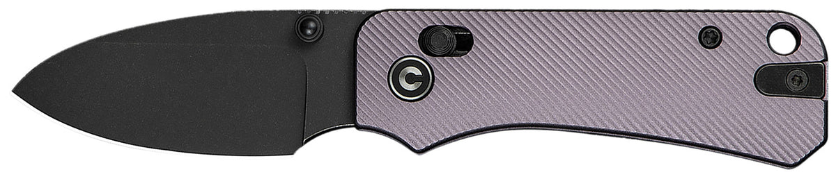 Civivi C23074-2 Baby Banter 2 2.34" Folding Drop Point Black Stonewashed Nitro-V Blade Purple Aluminum Handle