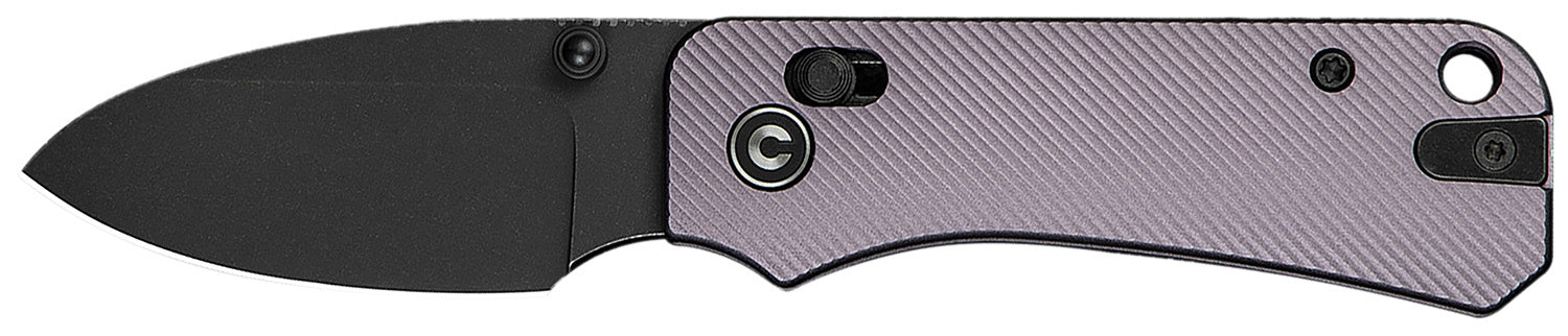 Civivi C23074-2 Baby Banter 2 2.34" Folding Drop Point Black Stonewashed Nitro-V Blade Purple Aluminum Handle