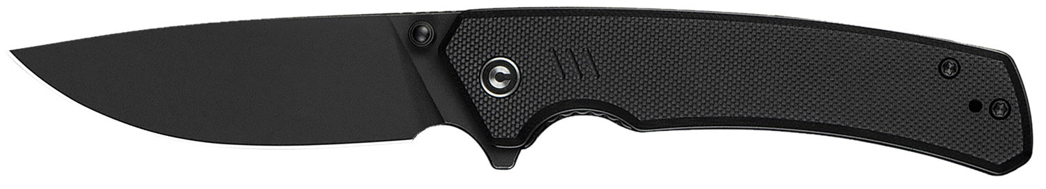 Civivi C24012-1 Merit 3.28" Folding Drop Point Black Stonewashed 14C28N Steel Blade Black Textured G10 Handle