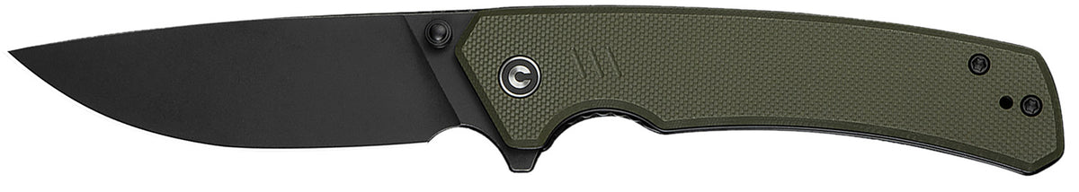 Civivi C24012-2 Merit 3.28" Folding Drop Point Black Stonewashed 14C28N Steel Blade OD Green Textured G10 Handle