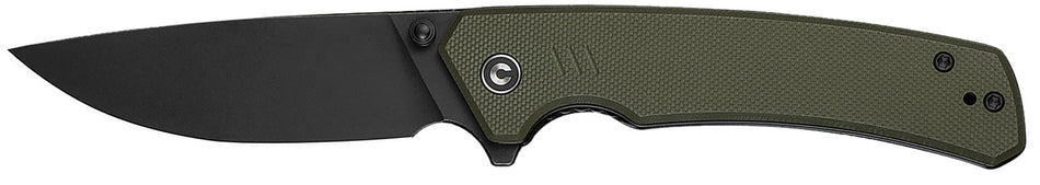 Civivi C24012-2 Merit 3.28" Folding Drop Point Black Stonewashed 14C28N Steel Blade OD Green Textured G10 Handle