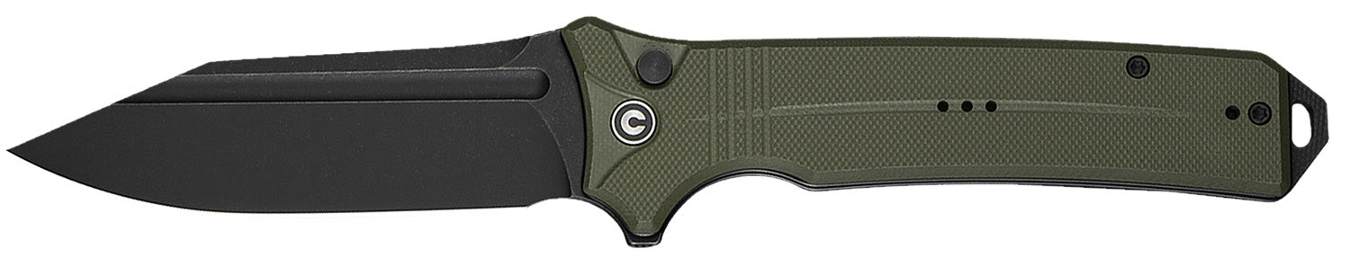 Civivi C23080-3 Neurohaptic EDC 3.74" Folding Clip Point Black Stonewashed Nitro-V Blade OD Green Textured G10 Handle