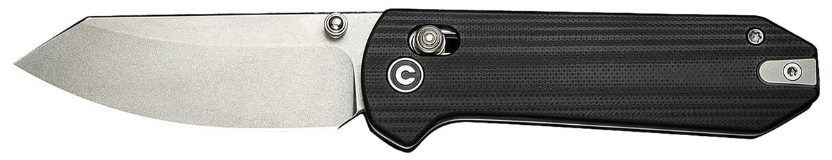 Civivi C23073-1 Yonder 2.88" Folding Spey Point Stonewashed 14C28N Steel Blade Black Textured G10 Handle