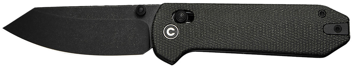Civivi C23073B-1 Yonder 2.88" Folding Spey Point Black Stonewashed 14C28N Steel Blade Dark Green Canvas Micarta Handle