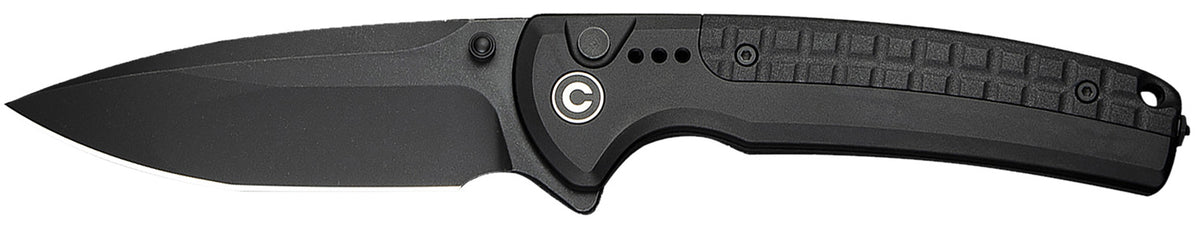 Civivi Sentinel Strike II C22025D-1 Folding Knife 3.70" Black Stonewashed Nitro-V Blade, Black Textured FRN Handle
