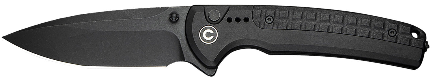 Civivi Sentinel Strike II C22025D-1 Folding Knife 3.70" Black Stonewashed Nitro-V Blade, Black Textured FRN Handle