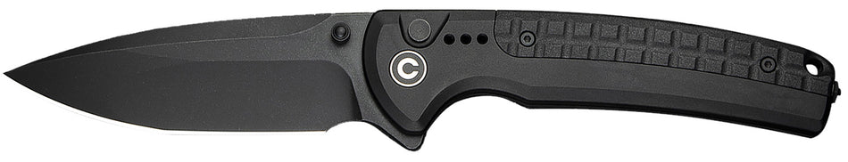 Civivi Sentinel Strike II C22025D-1 Folding Knife 3.70" Black Stonewashed Nitro-V Blade, Black Textured FRN Handle