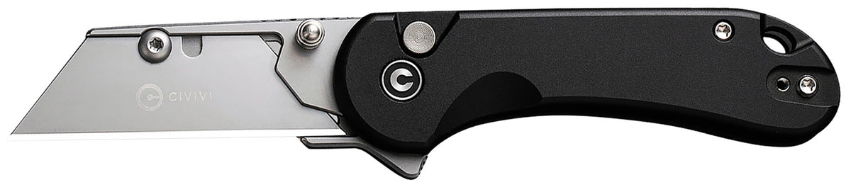 Civivi Elementum Utility C23039B-1 All Purpose Knife, 6Cr13 Stainless Steel Blade, Black Aluminum Handle, 3 Blades & Pouch