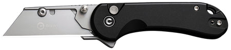 Civivi Elementum Utility C23039B-1 All Purpose Knife, 6Cr13 Stainless Steel Blade, Black Aluminum Handle, 3 Blades & Pouch