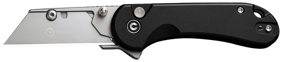 Civivi Elementum Utility C23039B-1 All Purpose Knife, 6Cr13 Stainless Steel Blade, Black Aluminum Handle, 3 Blades & Pouch