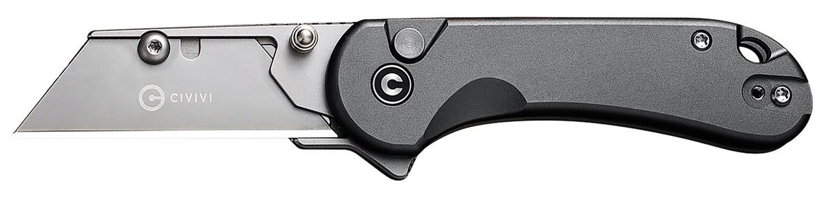 Civivi Elementum Utility C23039B-4 All Purpose Knife, 6Cr13 Stainless Steel Blade, Gray Aluminum Handle, 3 Blades & Pouch