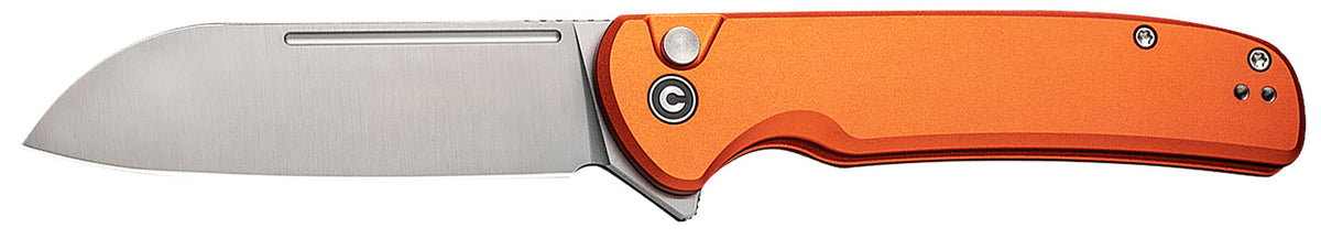 Civivi Chevalier II C20022B-2 3.47" Folding Sheepsfoot EDC Knife, Satin 14C28N Steel Blade, Orange Aluminum Handle