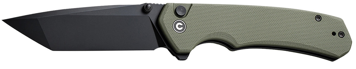 Civivi Brazen C19059C-2 3.46" Folding Knife, Black D2 Steel Blade, OD Green Textured G10 Handle