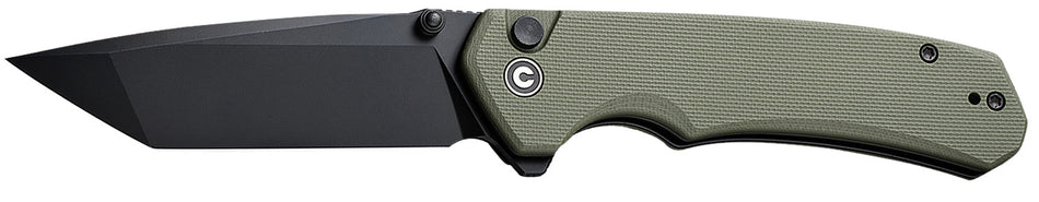 Civivi Brazen C19059C-2 3.46" Folding Knife, Black D2 Steel Blade, OD Green Textured G10 Handle