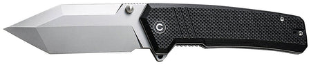Civivi Bhaltair C23024-1 3.98" Folding Tanto Knife, Stonewashed 14C28N Steel Blade, Black Textured G10 Handle