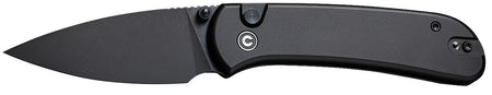 Civivi Qubit C22030E-1 2.98" Folding Drop Point Black Stonewashed 14C28N Blade, Black Aluminum Handle