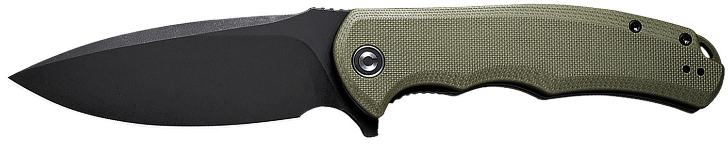 Civivi Praxis C803F 3.75" Folding Black Stonewashed 9Cr18MoV Blade, OD Green Textured G10 Handle