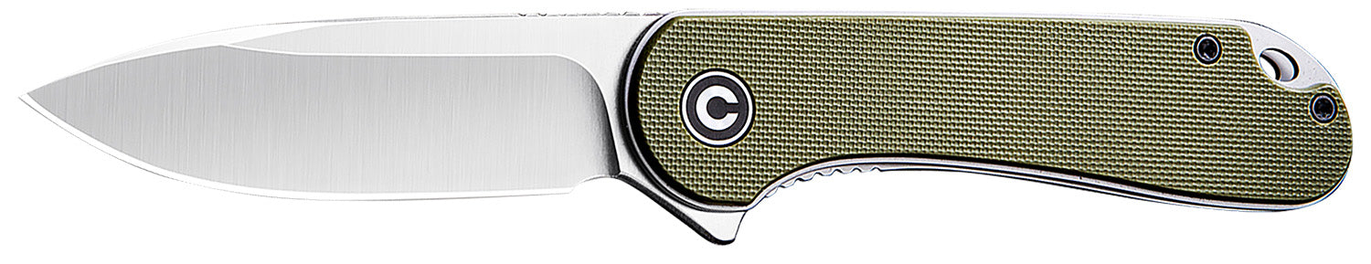 Civivi Elementum C907E 2.96" Folding Satin D2 Steel Blade, Green Textured G10 Handle