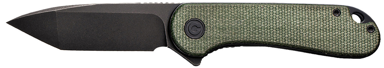 Civivi Elementum C907T-E 2.96" Folding Tanto Stonewashed D2 Steel Blade, Green Textured Micarta Handle
