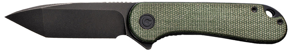 Civivi Elementum C907T-E 2.96" Folding Tanto Stonewashed D2 Steel Blade, Green Textured Micarta Handle