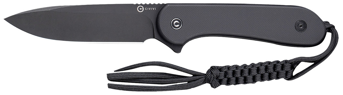 Civivi Elementum C2105A 3.98" Fixed Plain Stonewashed D2 Steel Blade, Black G10 Handle