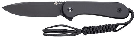Civivi Elementum C2105A 3.98" Fixed Plain Stonewashed D2 Steel Blade, Black G10 Handle