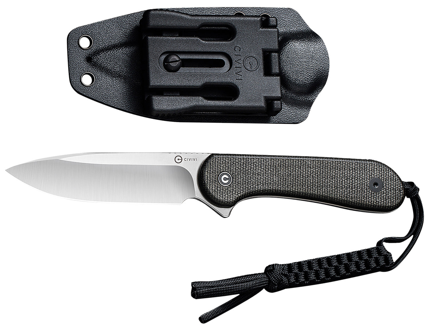 Civivi Elementum C2105B 3.98" Fixed Satin D2 Steel Blade, Dark Green Micarta Handle