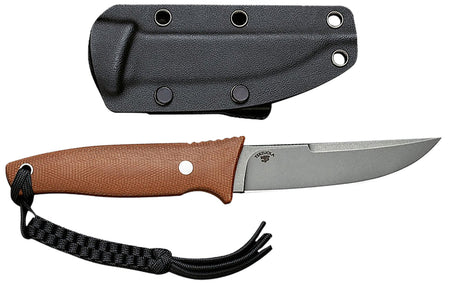 Civivi Tamashii C19046-5 Fixed Blade Knife 4.07" Straight Back Gray Stonewashed D2 Steel Blade Brown Canvas Micarta Handle