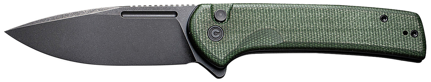 Civivi Conspirator C21006-2 Folding Knife 3.48" Black Stonewashed Nitro-V Steel Blade Green Textured Micarta Handle