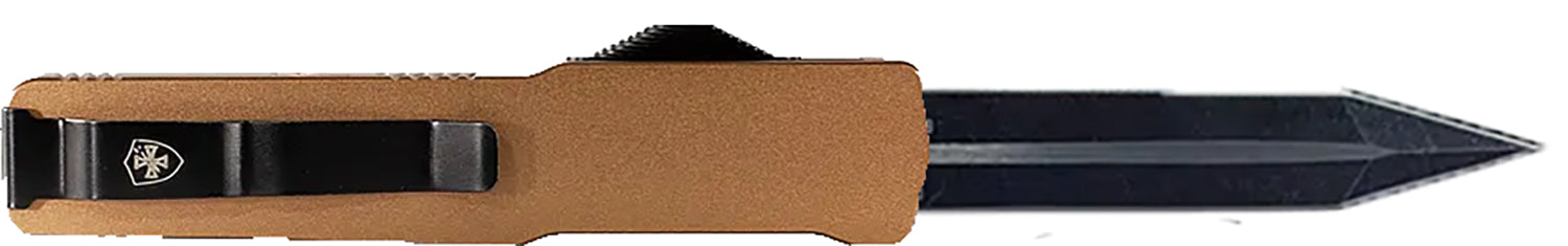 Templar Knife Premium LW Slim 3.25" OTF Dagger Plain Black Oxide D2 Steel Blade, 5" Bronze Anodized Aluminum Handle