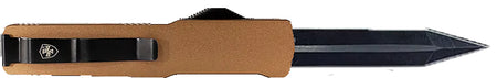 Templar Knife Premium LW Slim 3.25" OTF Dagger Plain Black Oxide D2 Steel Blade, 5" Bronze Anodized Aluminum Handle