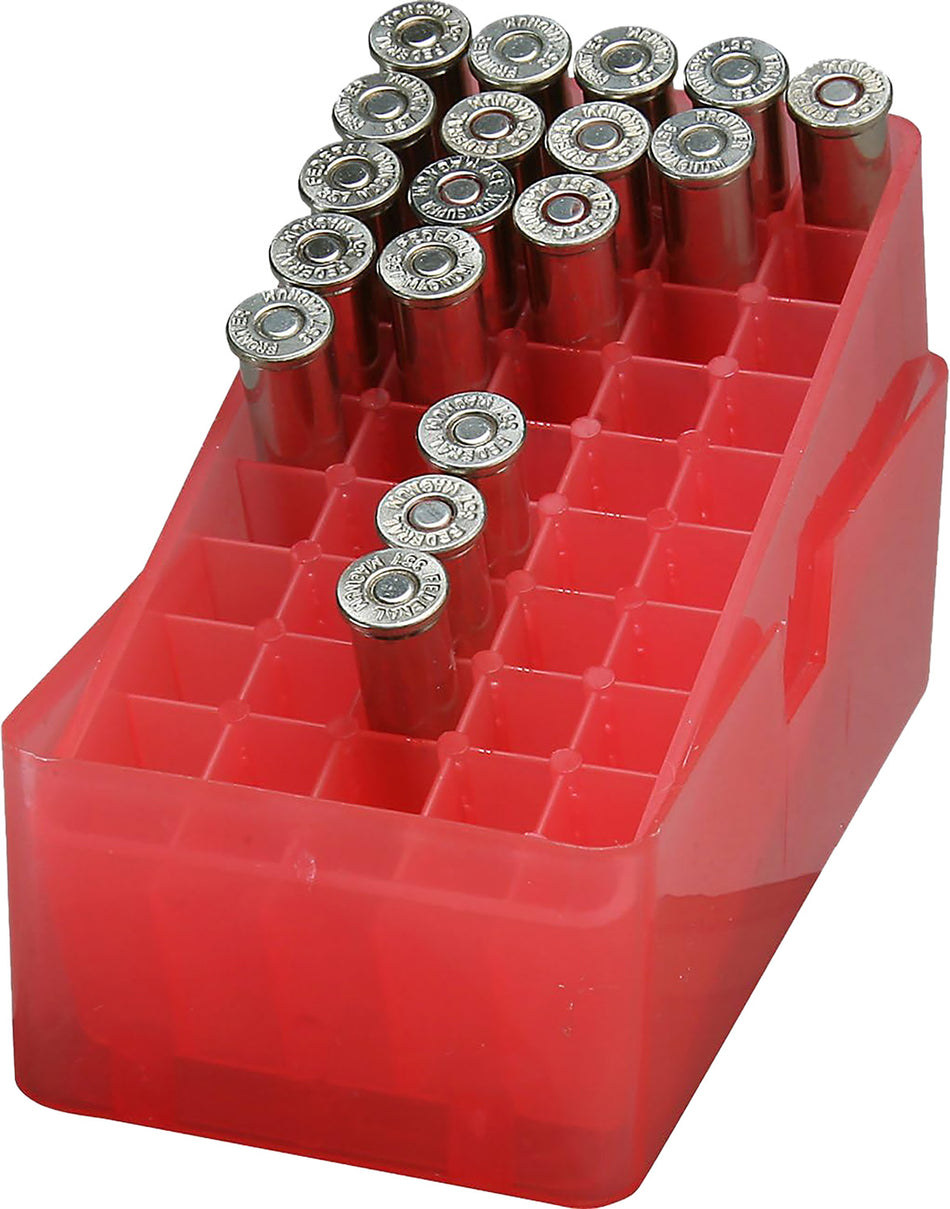 MTM Case-Gard E503841 E-50 Slip-Top Ammo Box 38/357 Clear Red 50 Rounds