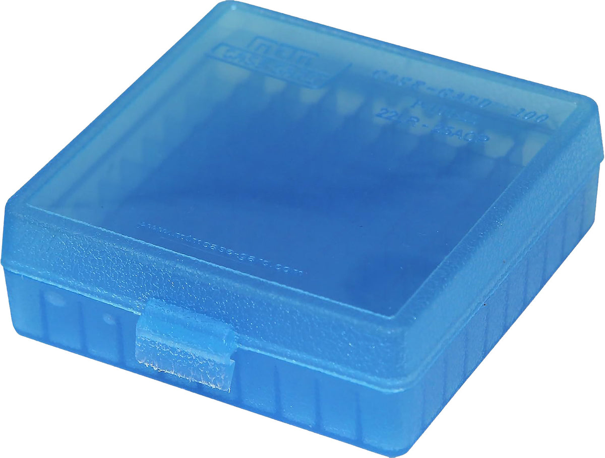 MTM Case-Gard P1002224 Flip-Top Ammo Box 22 LR Blue 100 Rounds