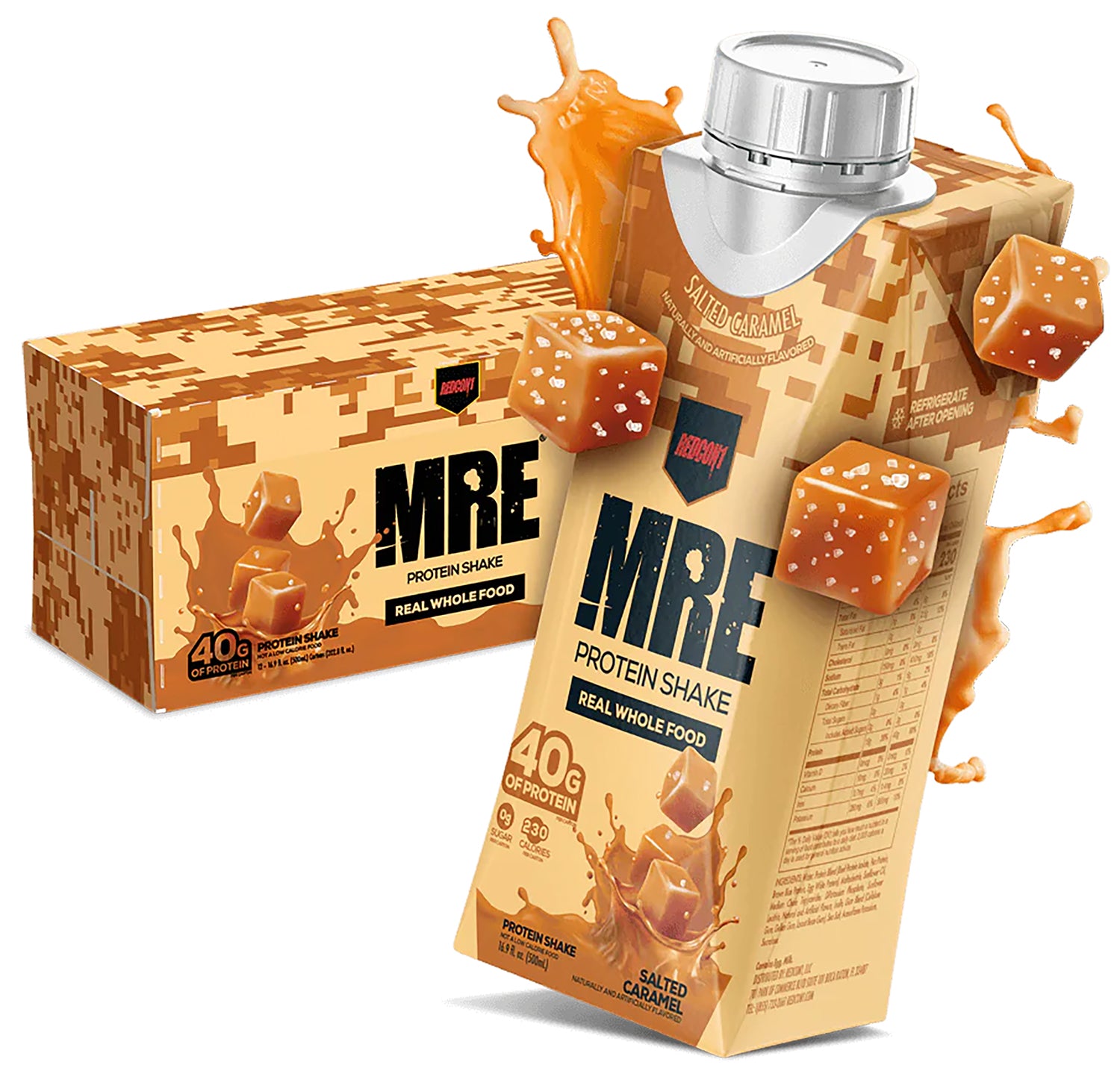 Redcon1 MRE Ready to Drink Protein Shake Salted Caramel 12 Pack