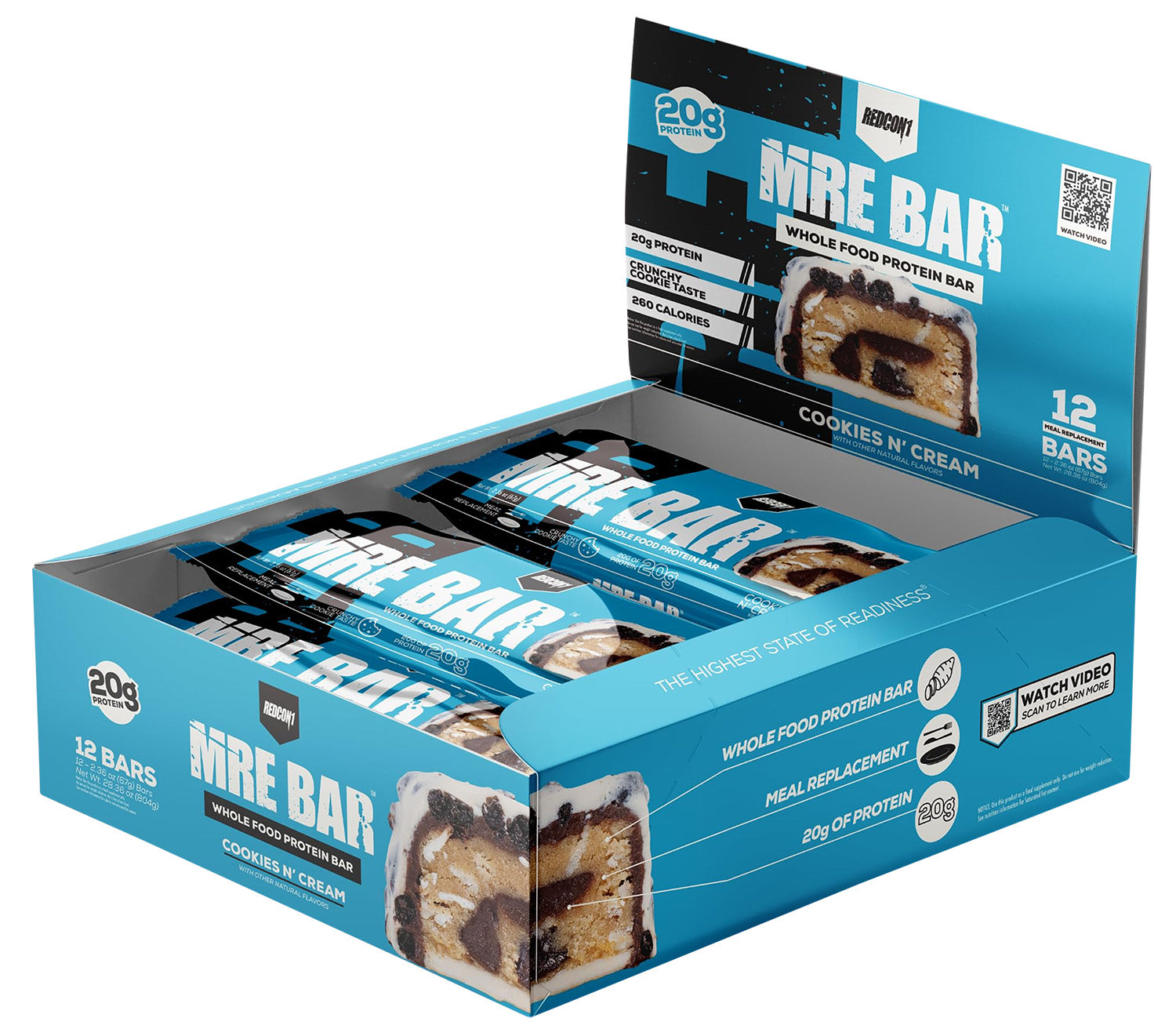 Redcon1 MRE Protein Bar Cookies N Cream 12 Pack