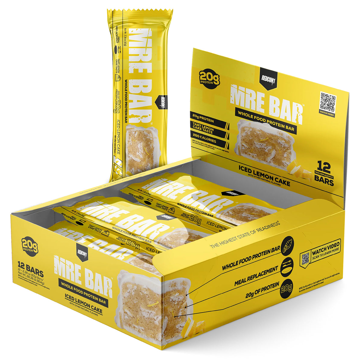 Redcon1 MRE Protein Bar Iced Lemon Cake 12 Pack