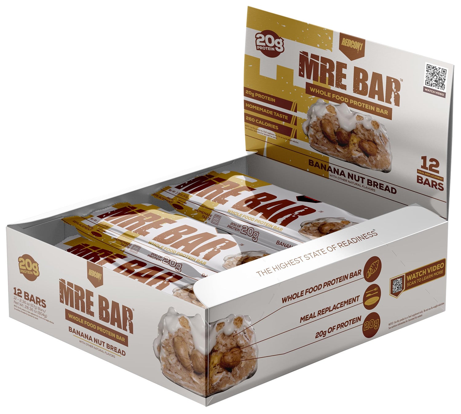 Redcon1 MRE Protein Bar Banana Nut Bread 12 Pack