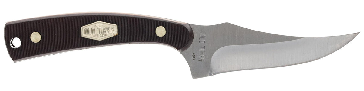Old Timer Sharpfinger Combo 1.60"/3.25" Folding & Fixed Plain Satin Stainless Steel Blade with Sawcut Handle