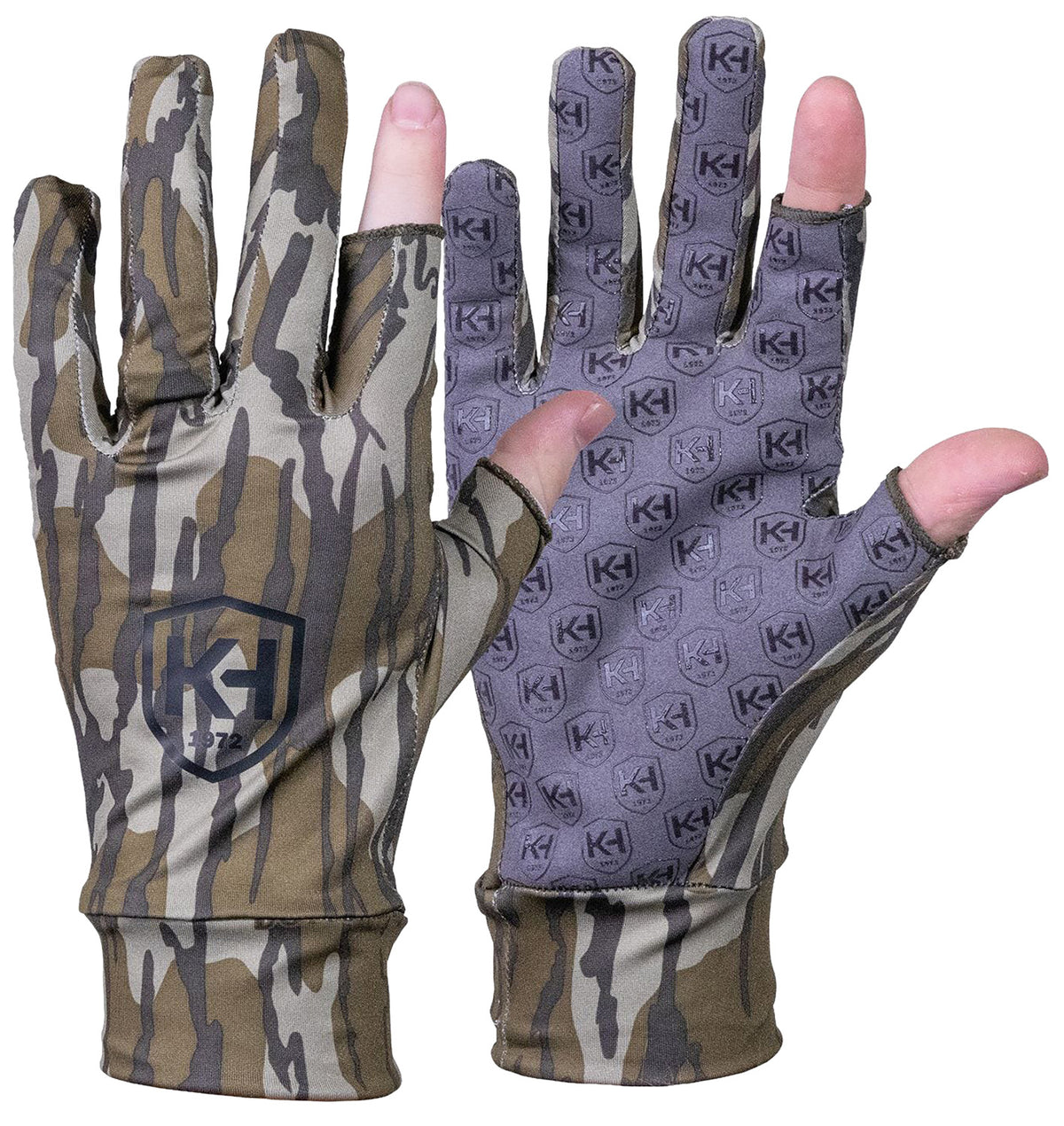 Moultrie KHT0211 Run N Gun Mossy Oak Bottomland Fingertipless Hunting Gloves OSFM